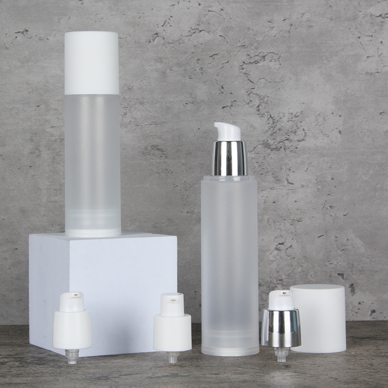 80/100ml PP Airless Bottle Refillable Semi Transparent Serum Pump Bottle with Cap/Cover