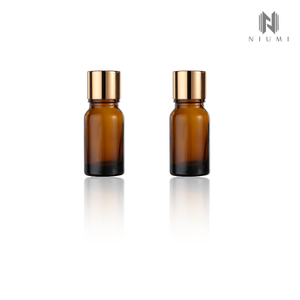 10ml Amber Glass Bottle with Aluminum Screw Cap Toner Serum Bottle Customized Print