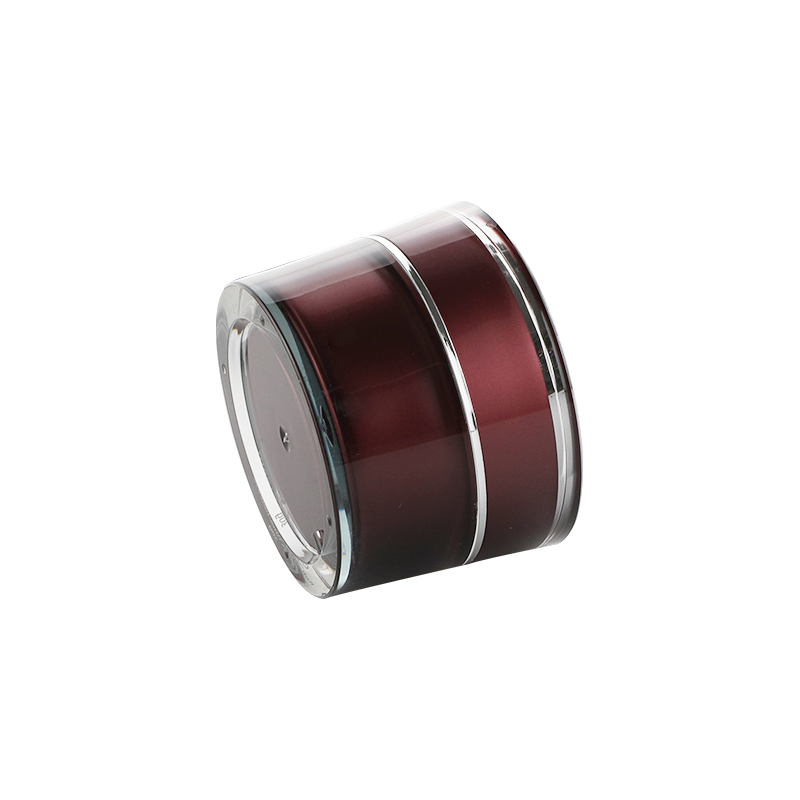 15g/30g/50g Dark Red Acrylic Cream Jar, Double Layer Luxury Facial Cream Jar