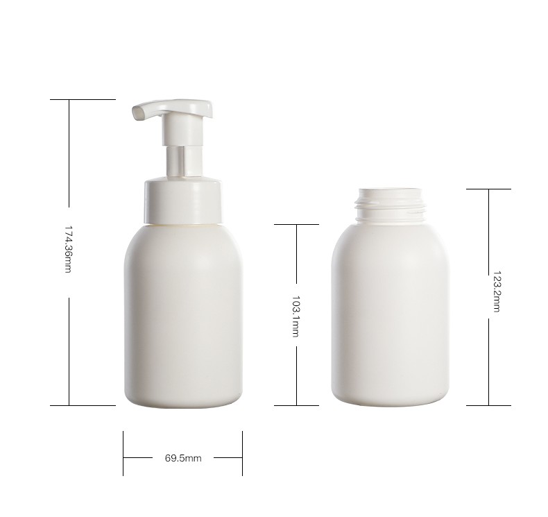 300ml Plastic Foam Bottle HDPE Facial Mousse Liquid Round Cute Bottle