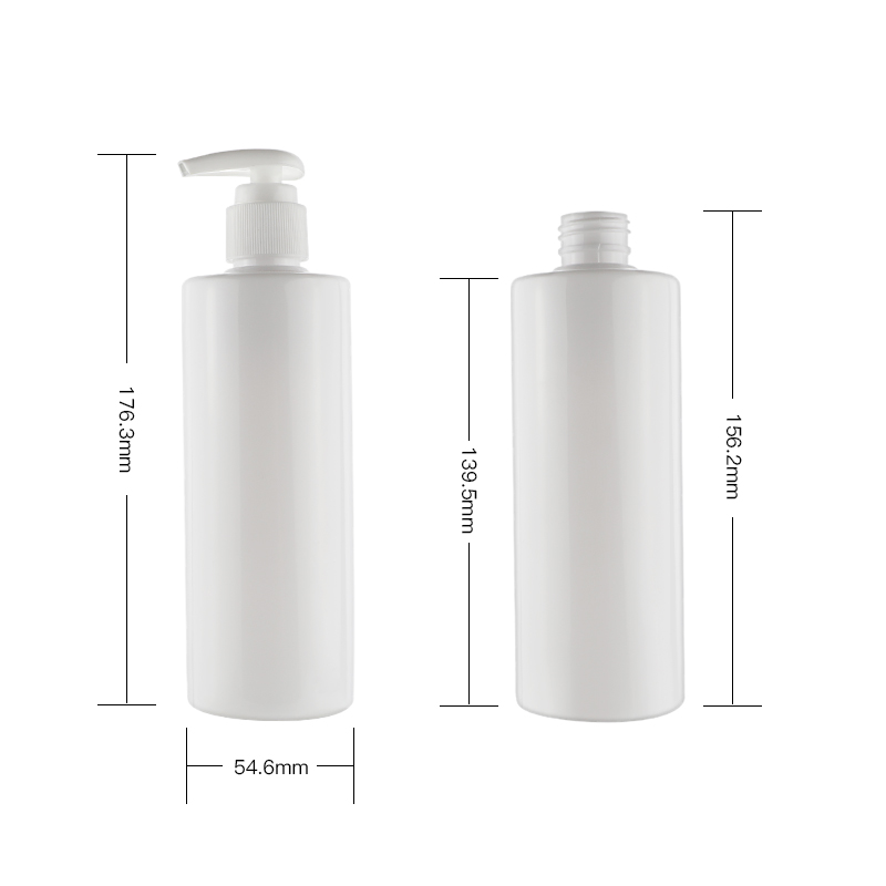 200ml Flat Shoulder Pet Bottle, Round Shape White Customized Color Pump Lotion Bottle