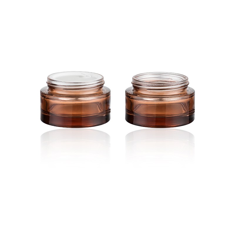 30g 50g Luxury Amber Glass Cream Jar Colour Customized Facial Face Cream Bottle