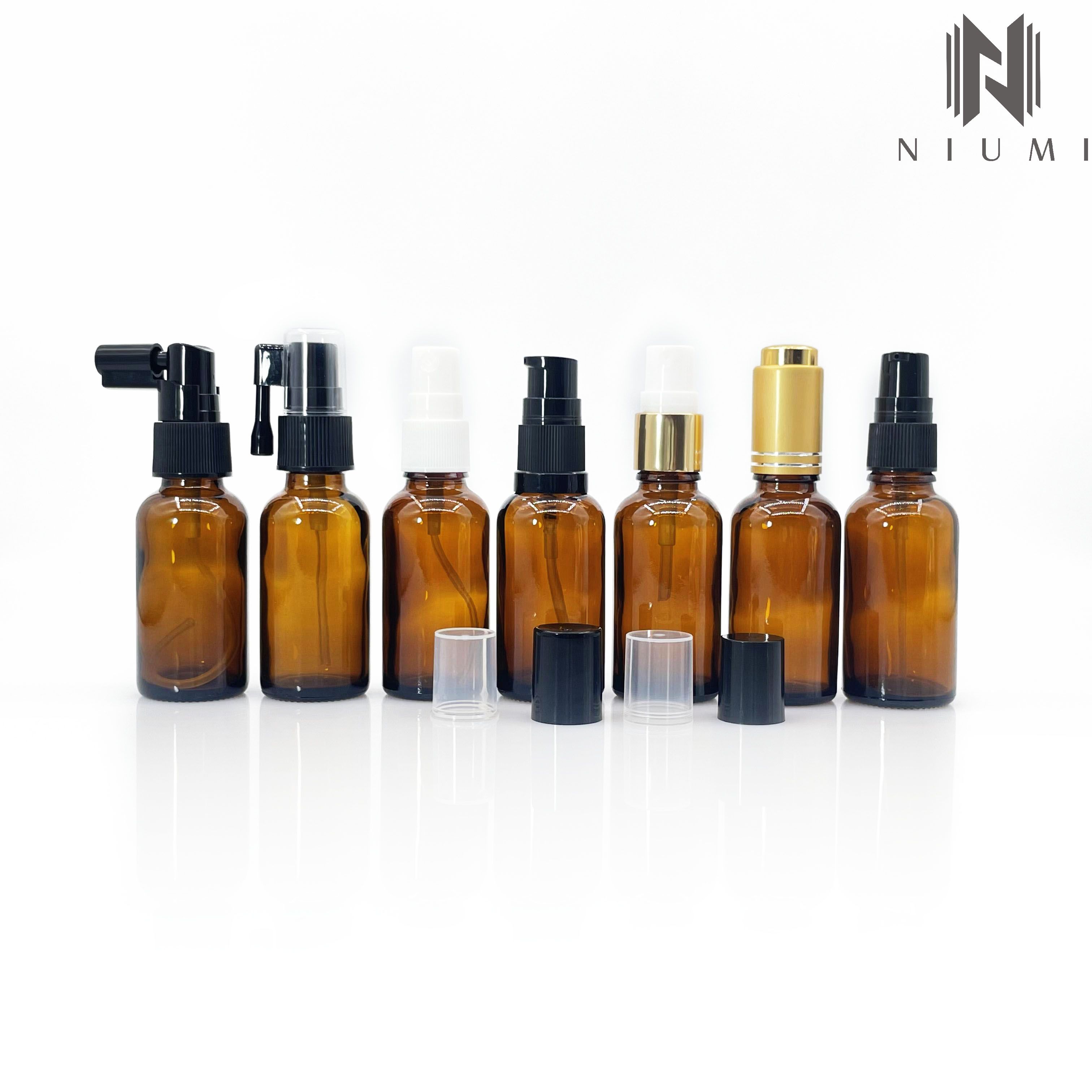 Customized Design Round shoulder Glass Material 100ml sanitizer nose wash spray bottle