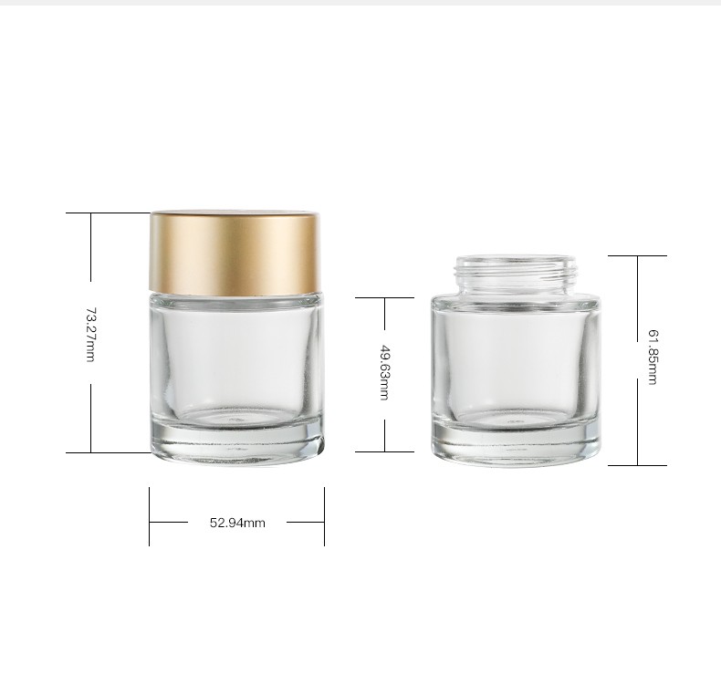 50g Cosmetic Roll on Bottle Thick Wall Glass Bottle Pharmaceutical Packaging